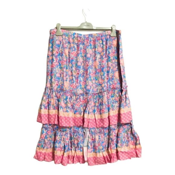 NWT Anthropologie  Tiered Midi Floral Print Skirt, 1X - Picture 3 of 14